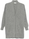 Bruno Manetti Ribbed-knit Cardigan In Grey