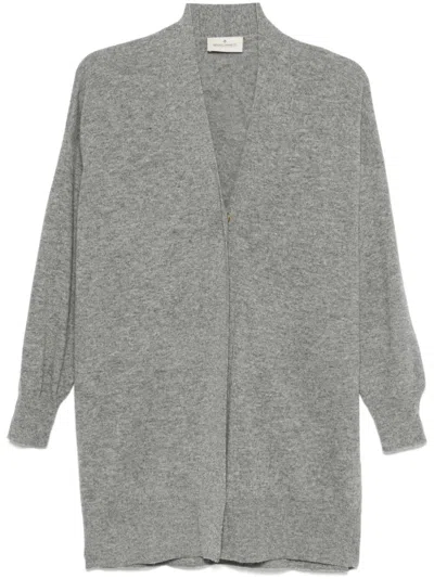 Bruno Manetti Ribbed-knit Cardigan In Grey