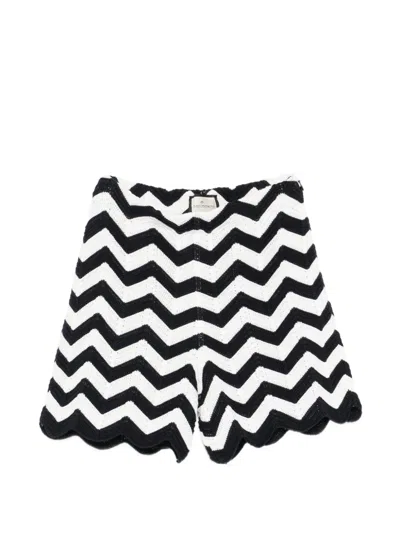Bruno Manetti Scalloped Chevron Shorts In Multi