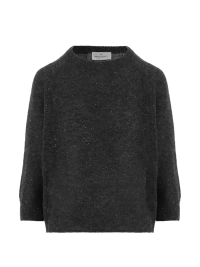 Bruno Manetti Sequin-embellished Crew-neck Sweater In Gray