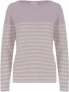 Bruno Manetti Cashmere Sweater With All-over Striped Pattern In Purple