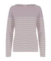 Bruno Manetti Cashmere Sweater With All-over Striped Pattern In Purple