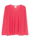 Bruno Manetti Relaxed Fit Deep V-neck Pink Sweater