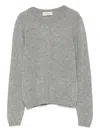 Bruno Manetti Grey Cashmere Wool Crew Neck Sweater In Gray