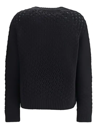 Bruno Manetti Textured Round-neck Sweater In Black