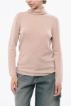 Bruno Manetti Turtleneck Cashmere Sweater In Gold