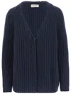 Bruno Manetti V-neck Cashmere Cardigan In Blue