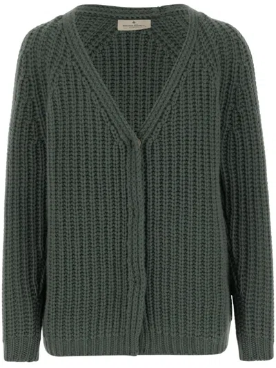 Bruno Manetti V-neck Cashmere Cardigan In Green