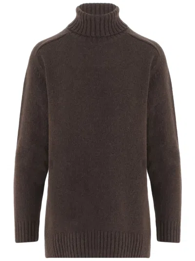 Bruno Manetti Virgin Wool And Cashmere Turtle Neck Sweater In Burgundy