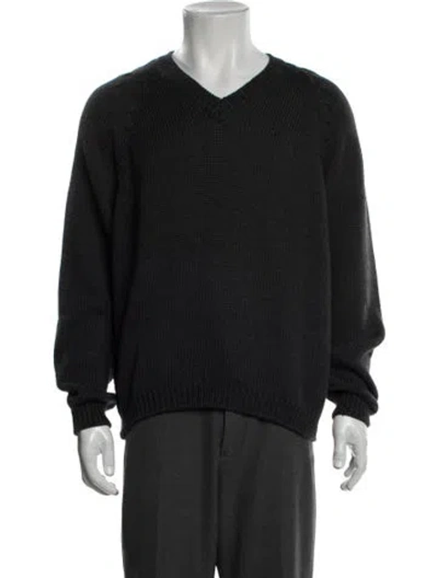 Pre-owned Bruno Manetti V-neck Long Sleeve Pullover In Black