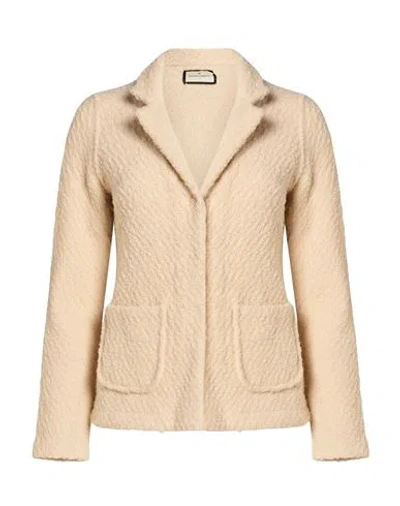 Bruno Manetti Woman Blazer Beige Size 10 Virgin Wool, Nylon In Neutral