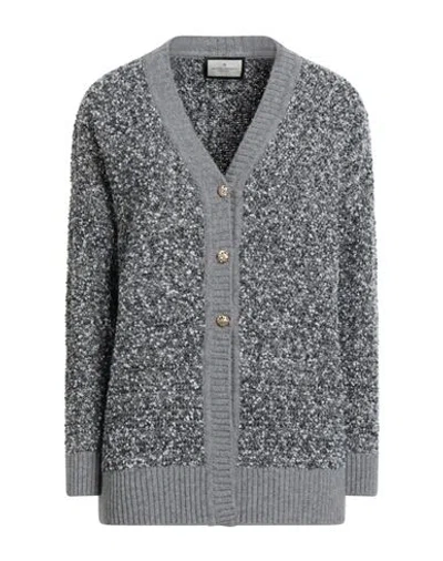 Bruno Manetti Woman Cardigan Light Grey Size 8 Virgin Wool, Acrylic, Nylon