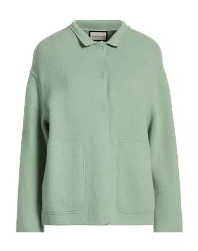 Bruno Manetti Woman Jacket Light Green Size 4 Virgin Wool, Nylon