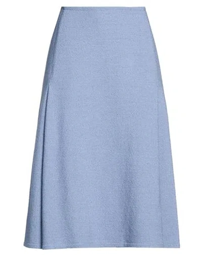 Bruno Manetti Woman Midi Skirt Light Blue Size 8 Virgin Wool In Multi