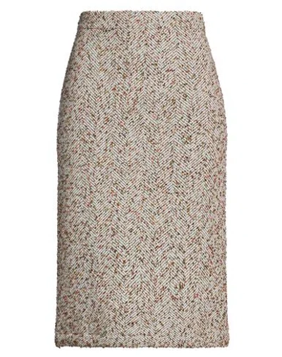 Bruno Manetti Woman Midi Skirt Light Grey Size 10 Virgin Wool, Acrylic, Polyamide In Gray