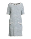 Bruno Manetti Woman Mini Dress Light Blue Size 4 Cotton, Linen, Polyester, Polyamide In Blue