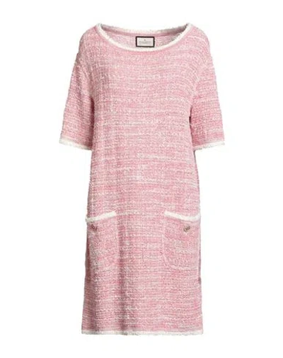Bruno Manetti Woman Mini Dress Pink Size 10 Cotton, Linen, Polyester, Polyamide