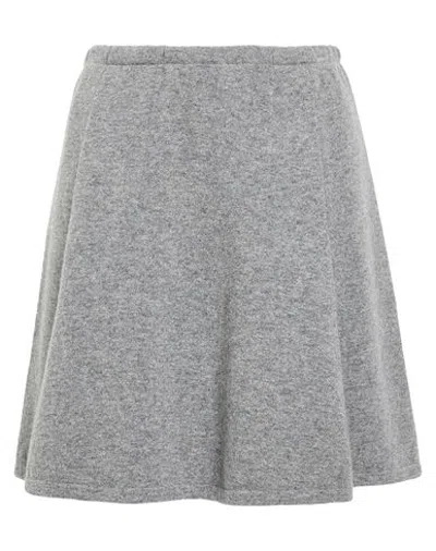 Bruno Manetti Woman Mini Skirt Grey Size 6 Virgin Wool, Cashmere, Elastane In Gray