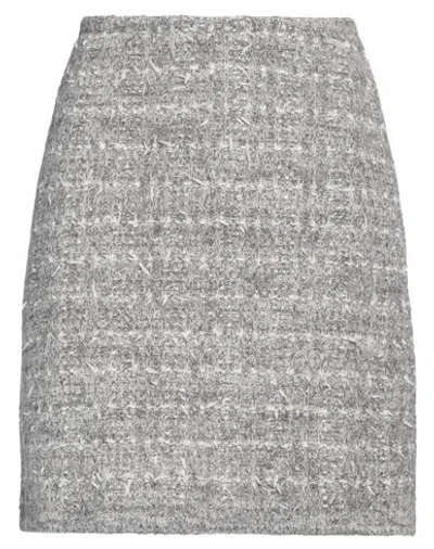 Bruno Manetti Woman Mini Skirt Grey Size 6 Virgin Wool, Nylon