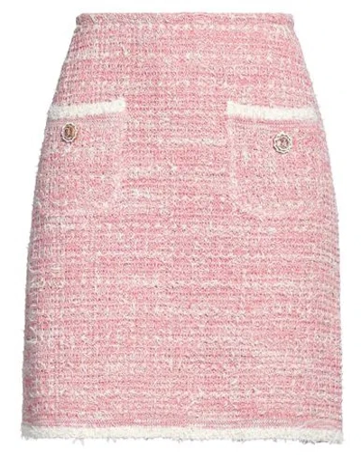 Bruno Manetti Woman Mini Skirt Pink Size 8 Cotton, Linen, Polyester, Polyamide