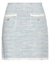 Bruno Manetti Woman Mini Skirt Sky Blue Size 8 Cotton, Linen, Polyester, Polyamide