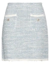 Bruno Manetti Woman Mini Skirt Sky Blue Size 6 Cotton, Linen, Polyester, Polyamide In Blue