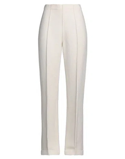 Bruno Manetti Woman Pants Ivory Size 16 Virgin Wool, Alpaca Wool, Polyester, Polyamide In White