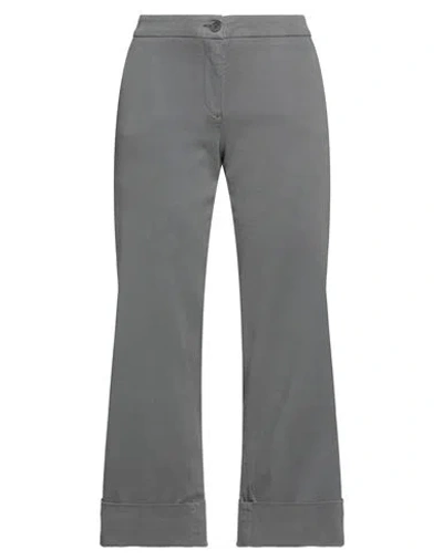 Bruno Manetti Woman Pants Lead Size 4 Cotton, Lyocell, Elastane In Grey