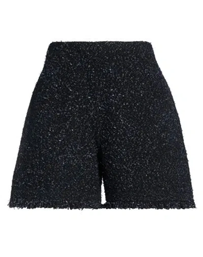 Bruno Manetti Woman Shorts & Bermuda Shorts Black Size 8 Virgin Wool, Polyamide, Mohair Wool