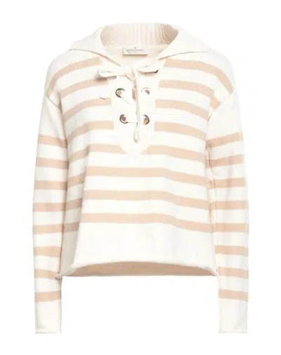 Bruno Manetti Woman Sweater Camel Size 8 Cotton, Polyamide In Beige