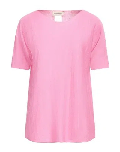 Bruno Manetti Woman Sweater Fuchsia Size 6 Linen, Cotton In Pink