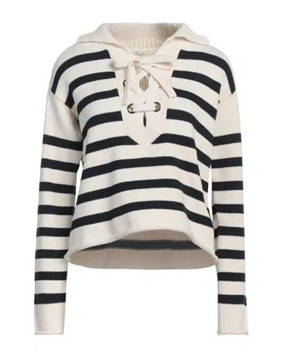 Bruno Manetti Woman Sweater Ivory Size 10 Cotton, Polyamide In White