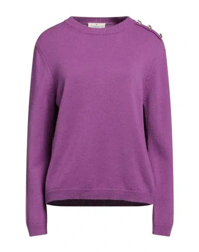 Bruno Manetti Woman Sweater Mauve Size 12 Cashmere In Purple