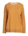 Bruno Manetti Woman Sweater Ocher Size 12 Merino Wool In Yellow