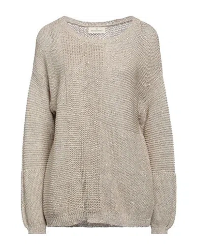 Bruno Manetti Woman Sweater Sand Size 10 Linen, Polyester, Cotton In Beige