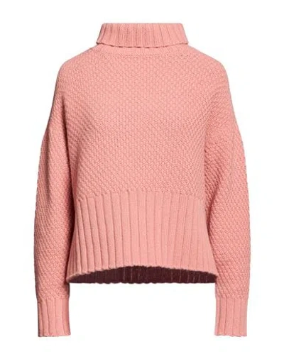 Bruno Manetti Woman Turtleneck Antique Rose Size 12 Virgin Wool, Cashmere In Pattern