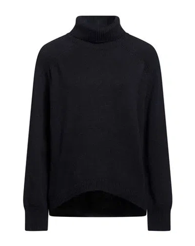 Bruno Manetti Woman Turtleneck Midnight Blue Size 12 Cashmere In Black
