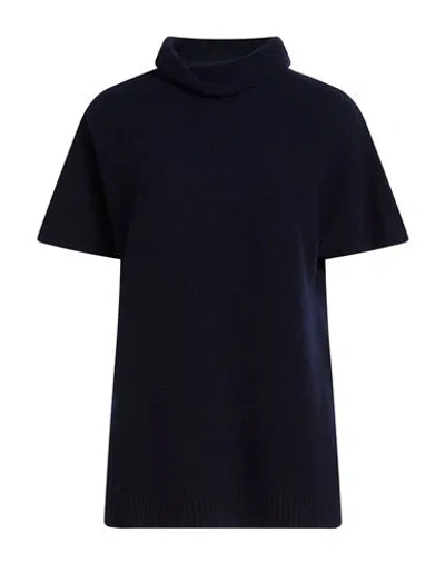 Bruno Manetti Woman Turtleneck Midnight Blue Size 14 Cashmere, Polybutylene