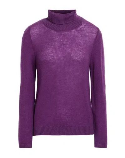 Bruno Manetti Woman Turtleneck Purple Size 10 Cashmere