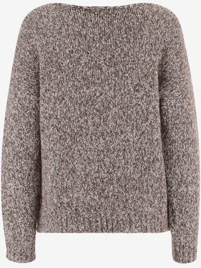 Bruno Manetti Wool And Alpaca Blend Sweater In Brown