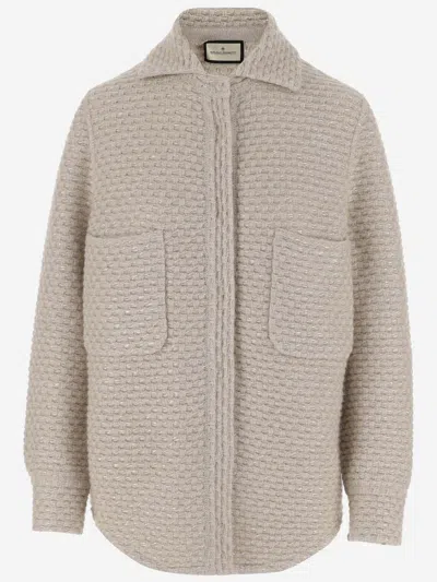 Bruno Manetti Wool Blend Jacket In Beige