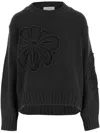 Bruno Manetti Flower-applique Sweater In Black