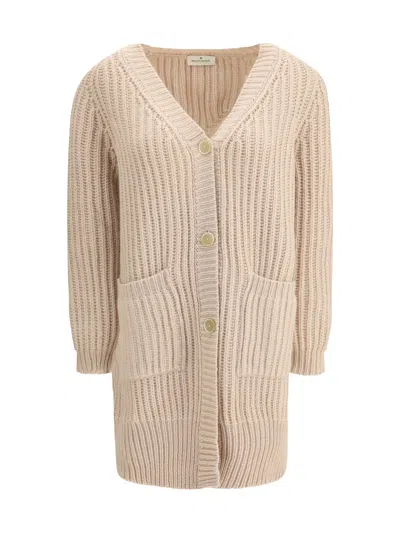 Bruno Manetti Wool Midi Cardigan In Neutral