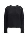 Bruno Manetti Woven Knit Sweater In Black