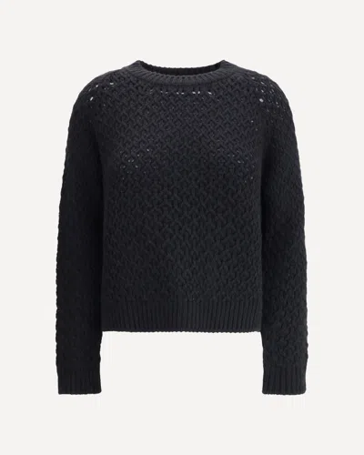 Bruno Manetti Woven Knit Sweater In Black