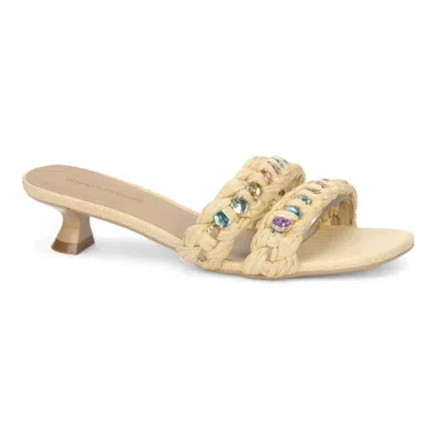 Bruno Menegatti Belle Slide Sandal Embelished In Natural