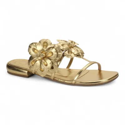 Bruno Menegatti Women's Bloom Slide Sandal In Champagne Gold In Multi