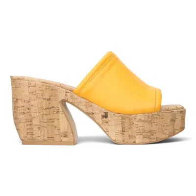 Bruno Menegatti Women's Cara Platform Slide In Orange In Yellow