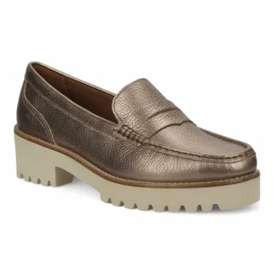 Bruno Menegatti Women's Carrera Leather Loafer In Metallic Champagne In Multi