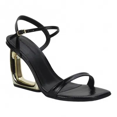 Bruno Menegatti Women's Etna Patent Dress Sandal Sculpted Heel In Black